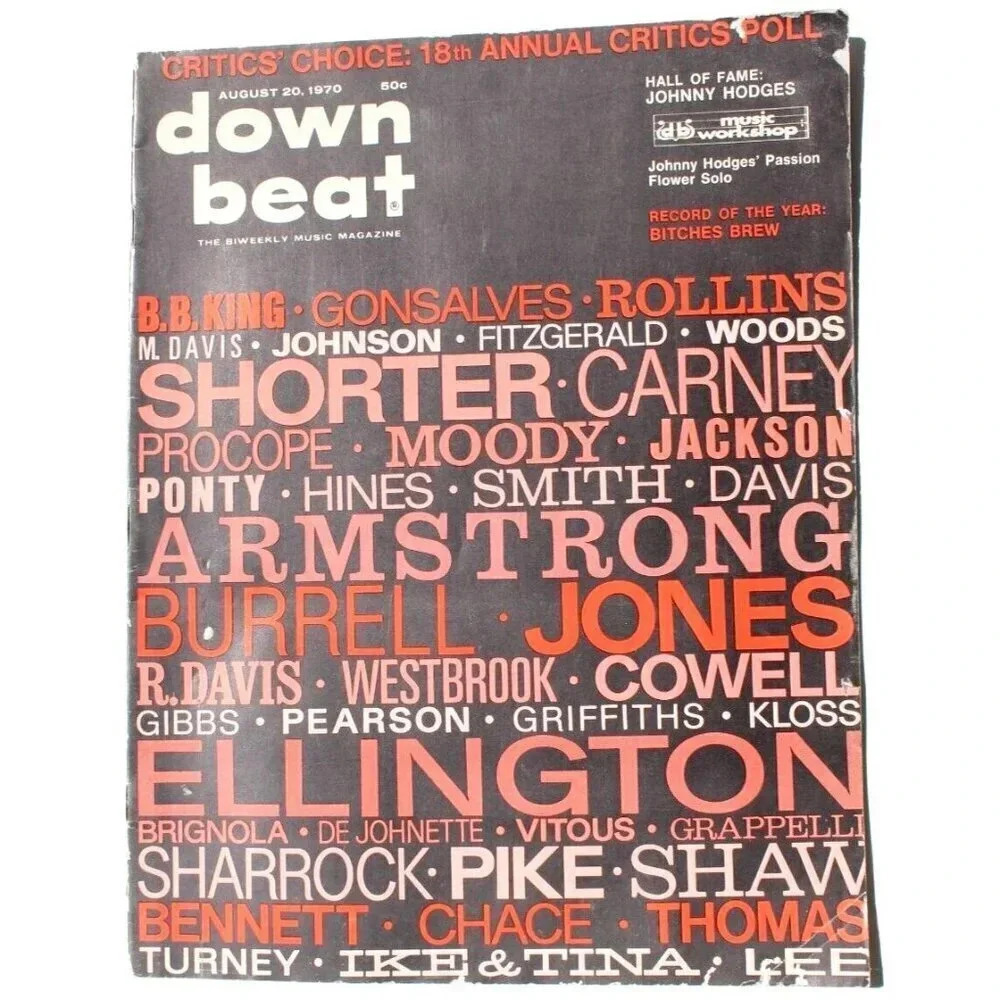 Vtg August 20, 1970 Down Beat Music Magazine Vol. 37 No. 16 - BB King